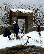 Caspar David Friedrich Graveyard under Snow oil painting picture wholesale